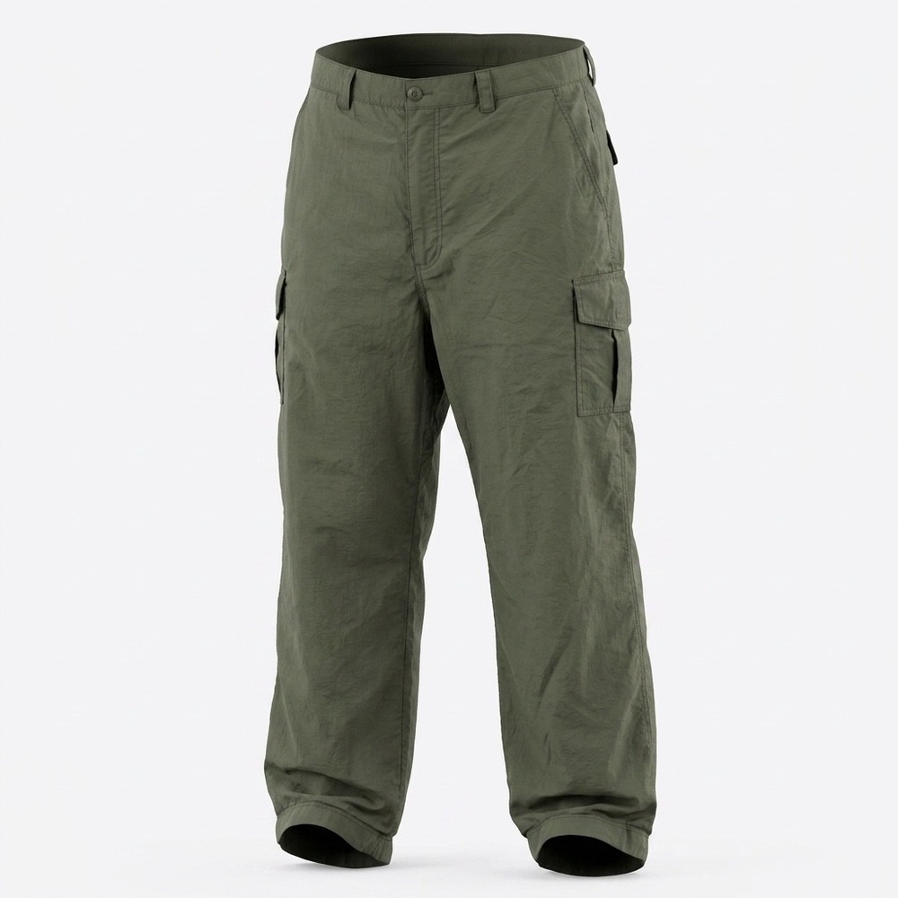 Gap Mens XL Green Nylon Cargo Pants Vintage Gorpcore Mesh Lined Utility Outdoors